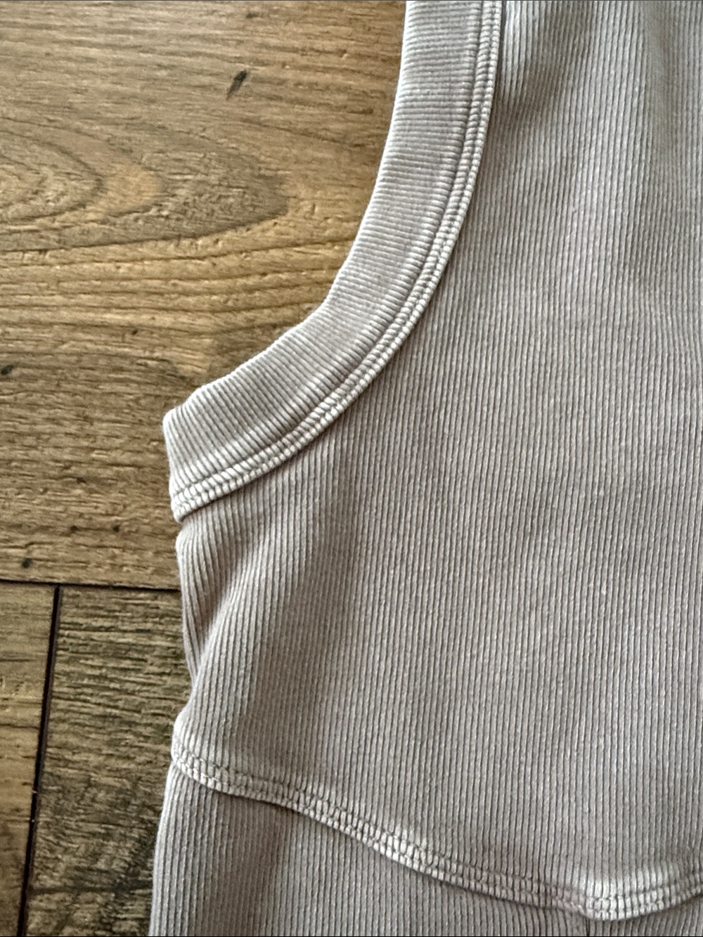 Express Ribbed Tank Top in Taupe - Picture 6 of 7